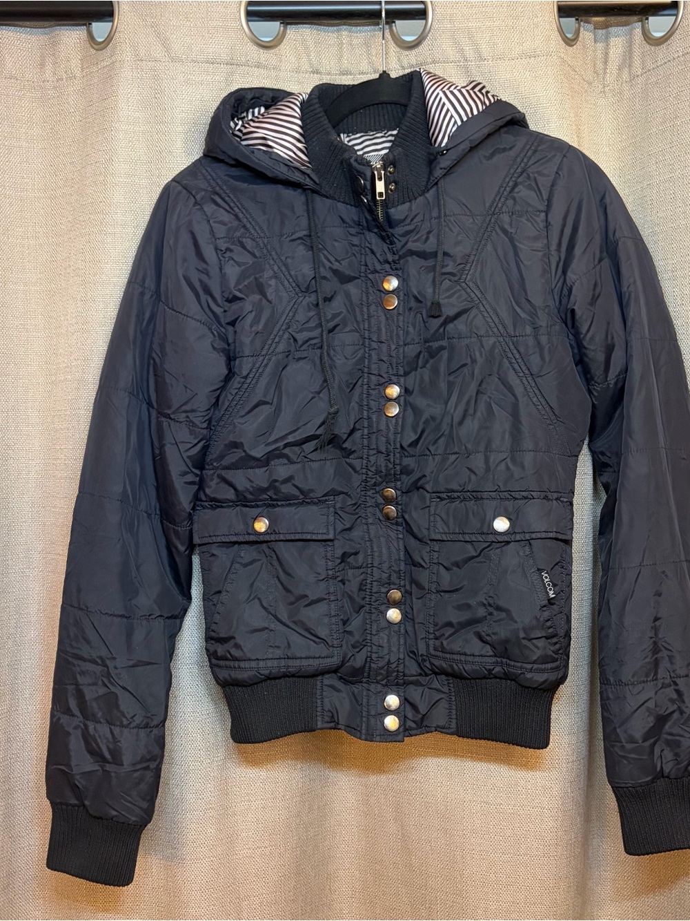 Volcom Black Hooded Jacket
